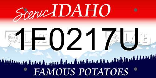 1F0217U Idaho License Plate