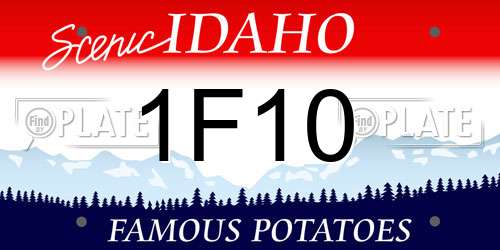 1F10 Idaho License Plate