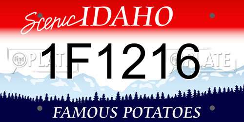 1F1216 Idaho License Plate