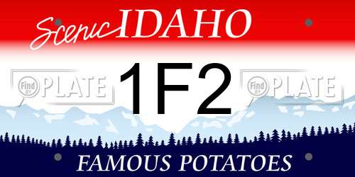 1F2 Idaho License Plate