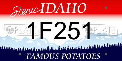 1F251 Idaho License Plate