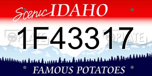 1F43317 Idaho License Plate