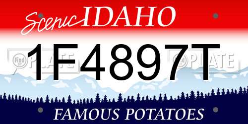 1F4897T Idaho License Plate