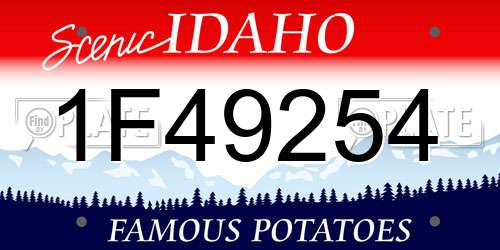 1F49254 Idaho License Plate