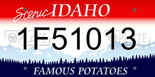 1F51013 Idaho License Plate