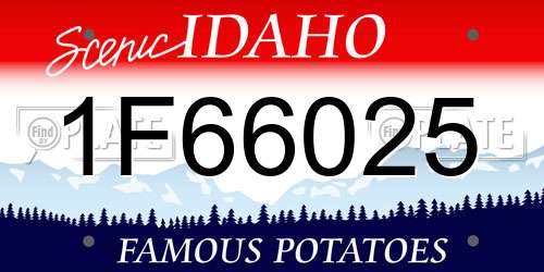 1F66025 Idaho License Plate