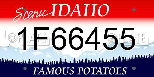 1F66455 Idaho License Plate