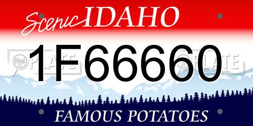 1F66660 Idaho License Plate