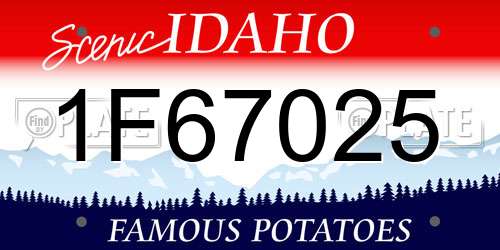 1F67025 Idaho License Plate