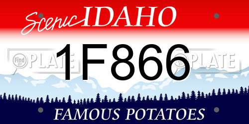 1F866 Idaho License Plate