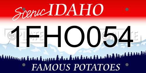 1FHO054 Idaho License Plate