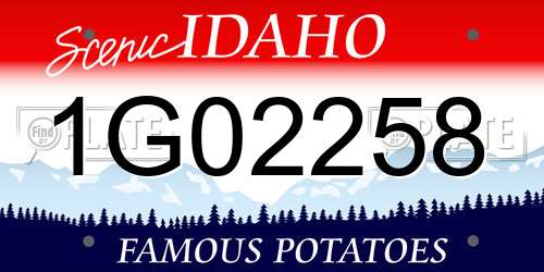 1G02258 Idaho License Plate