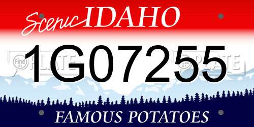 1G07255 Idaho License Plate