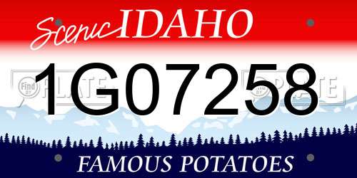 1G07258 Idaho License Plate