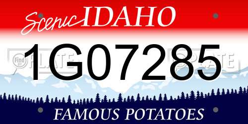1G07285 Idaho License Plate