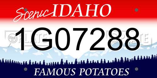 1G07288 Idaho License Plate