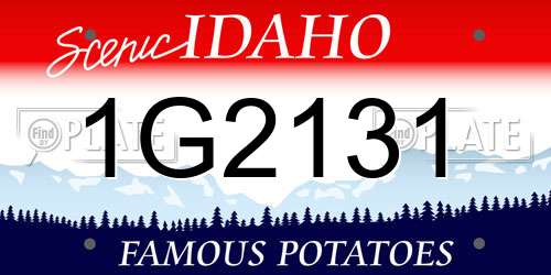 1G2131 Idaho License Plate