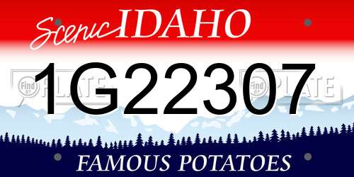 1G22307 Idaho License Plate