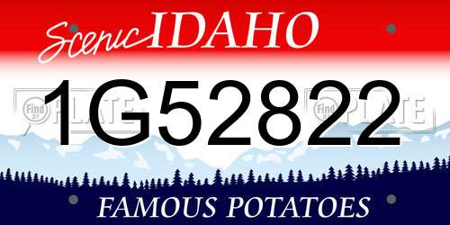 1G52822 Idaho License Plate