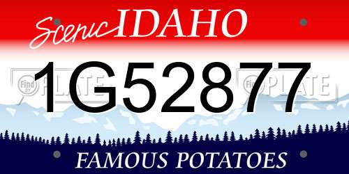 1G52877 Idaho License Plate