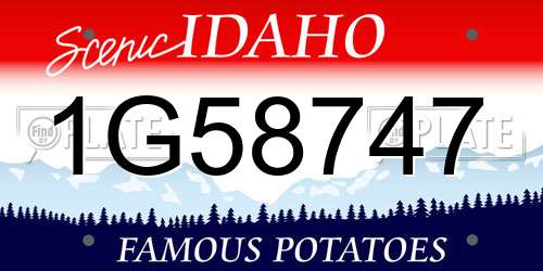 1G58747 Idaho License Plate