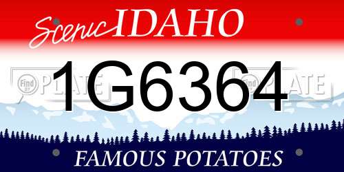 1G6364 Idaho License Plate