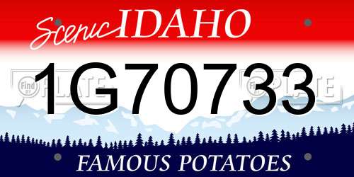 1G70733 Idaho License Plate