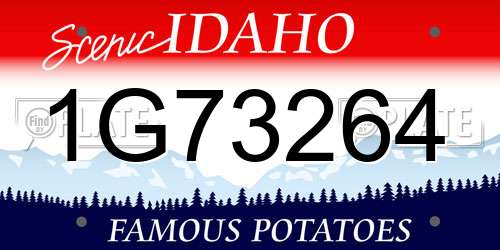 1G73264 Idaho License Plate