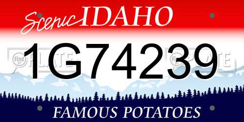 1G74239 Idaho License Plate