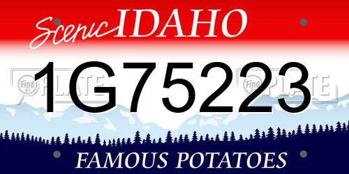 1G75223 Idaho License Plate