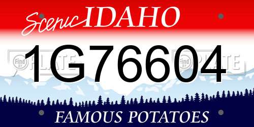 1G76604 Idaho License Plate