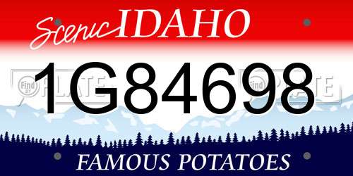 1G84698 Idaho License Plate