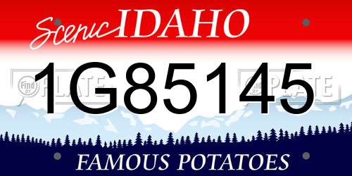 1G85145 Idaho License Plate