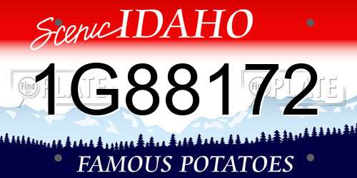 1G88172 Idaho License Plate