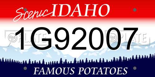 1G92007 Idaho License Plate