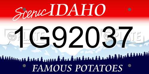1G92037 Idaho License Plate