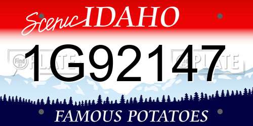 1G92147 Idaho License Plate
