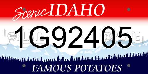 1G92405 Idaho License Plate