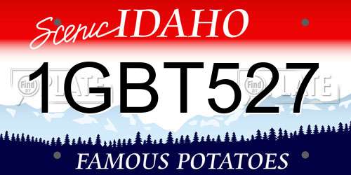 1GBT527 Idaho License Plate