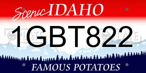 1GBT822 Idaho License Plate