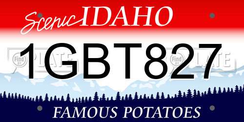 1GBT827 Idaho License Plate