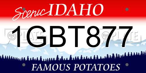 1GBT877 Idaho License Plate