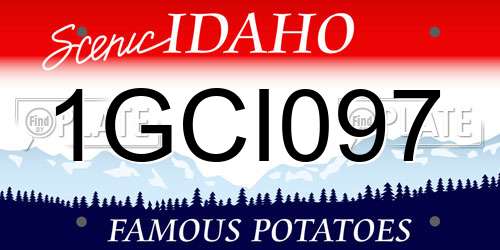 1GCI097 Idaho License Plate