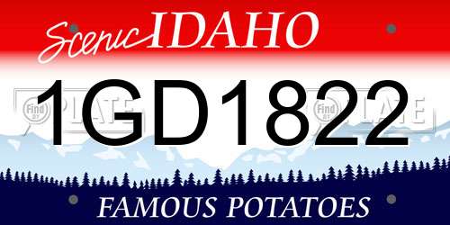 1GD1822 Idaho License Plate