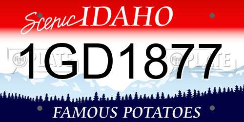 1GD1877 Idaho License Plate