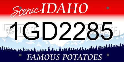 1GD2285 Idaho License Plate