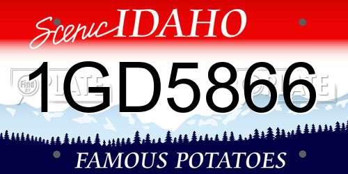 1GD5866 Idaho License Plate