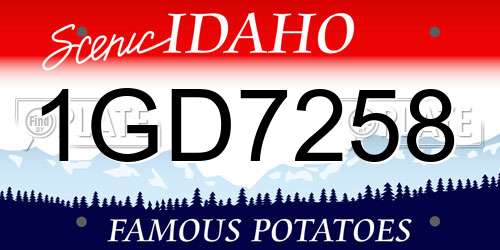 1GD7258 Idaho License Plate