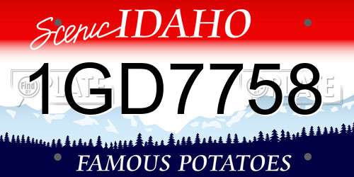 1GD7758 Idaho License Plate