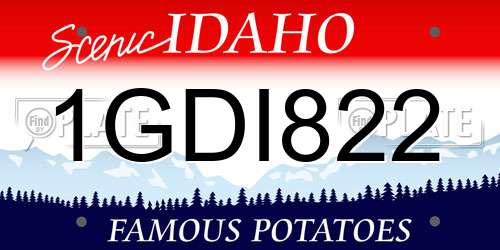 1GDI822 Idaho License Plate